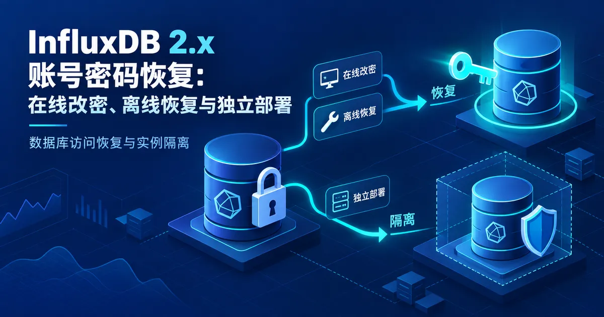 InfluxDB 2.x 账号密码恢复：在线改密、离线恢复与独立部署